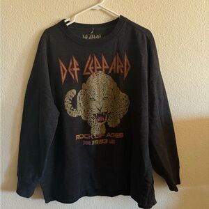 Def Leppard Black Graphic Sweatshirt Large Rock